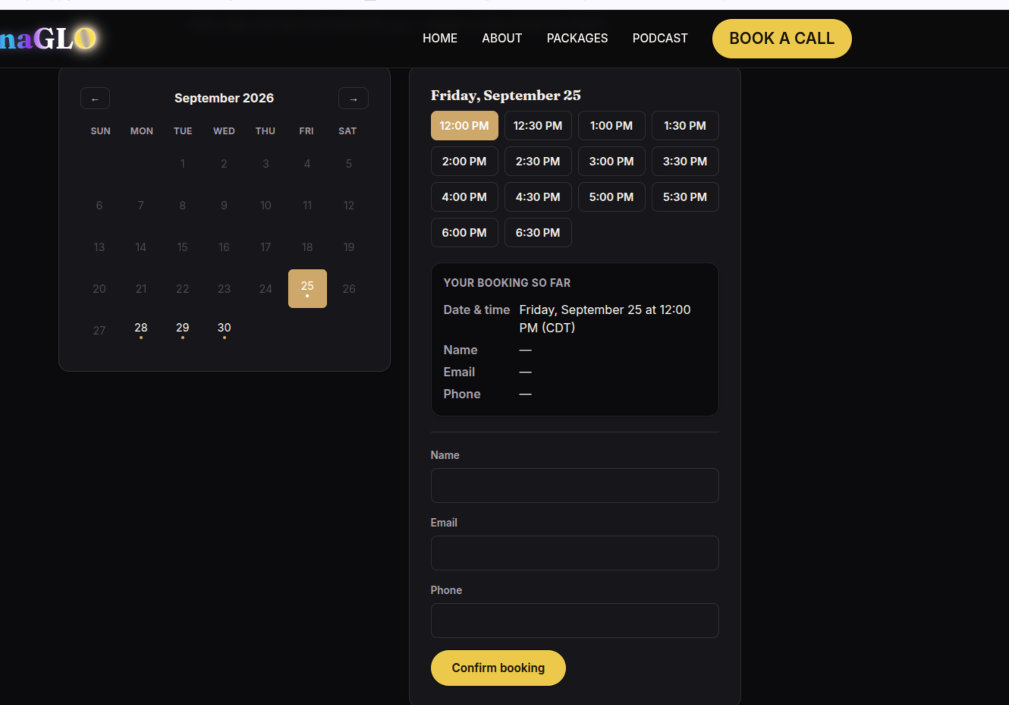 Glo appointment experience project example